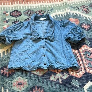 Avec Les Filles Denim Top